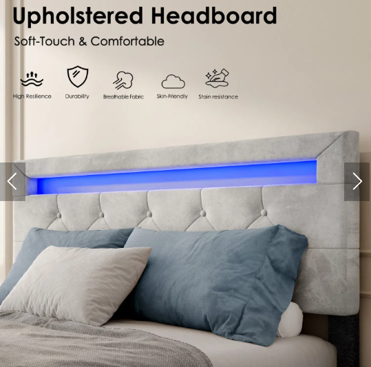VelvetGlow Storage Bed